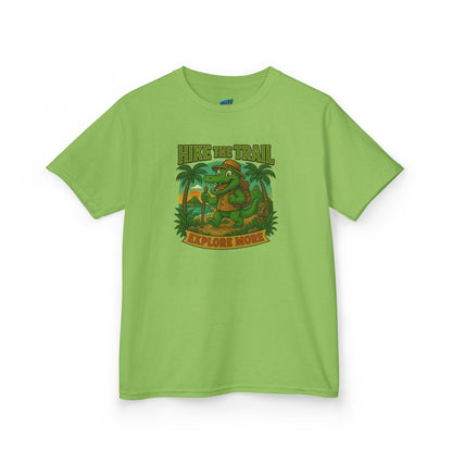 Hike the Trail - Explore More Hiking Gator Boys' Heavy Cotton T-Shirt