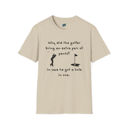 Why Did the Golfer... Dad Joke Golf Humor Men's Basic T-Shirt