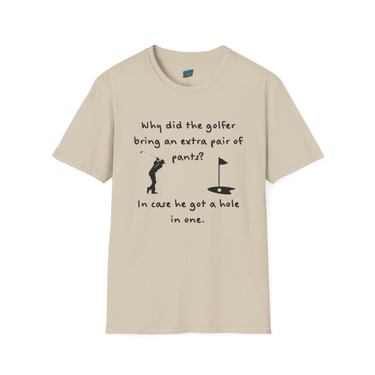 Why Did the Golfer... Dad Joke Golf Humor Men's Basic T-Shirt