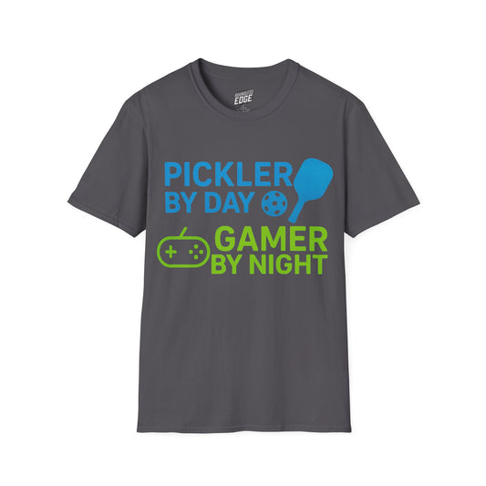 Pickler by Day, Gamer by Night Pickleball Men's Basic T-Shirt