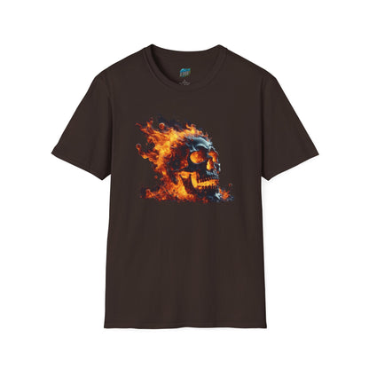 Flaming Skull Horror Men's Basic Softstyle T-Shirt
