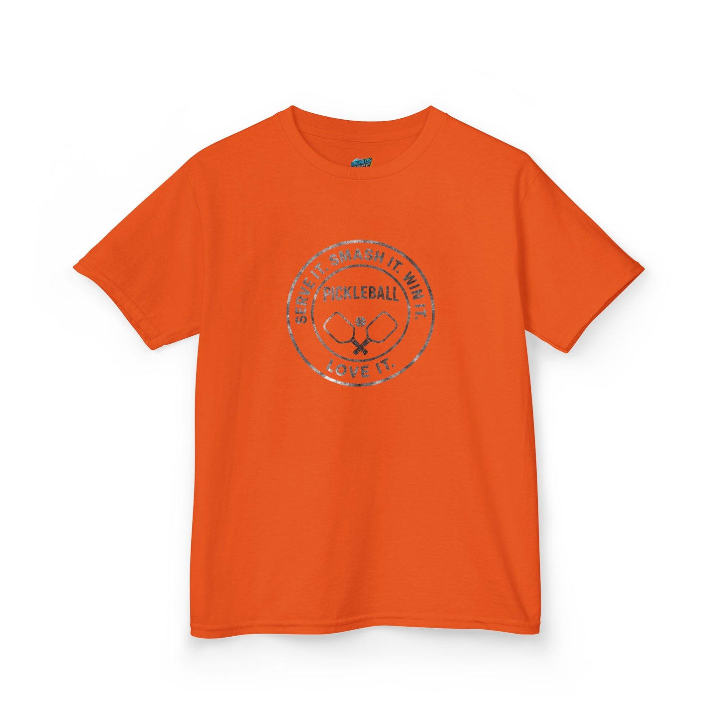 Serve it. Smash it. Win it. Love it. Round Pickleball Girls' Heavy Cotton T-Shirt