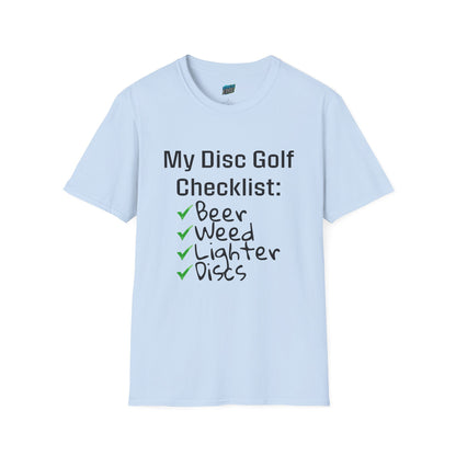 My Disc Golf Checklist Disc Golf Humor Men's Basic T-Shirt