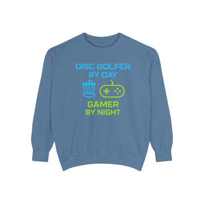 Disc Golfer by Day, Gamer by Night Men's Premium Relaxed Fit Crewneck Sweatshirt