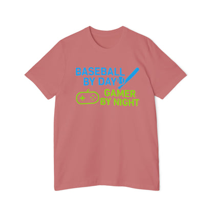 Baseball by Day, Gamer by Night Men's Premium T-Shirt