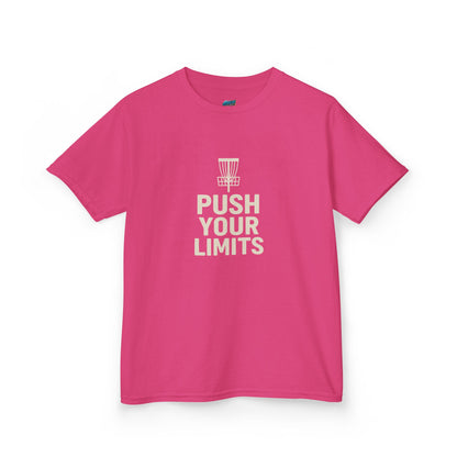 Push Your Limits Disc Golf Girls' Heavy Cotton T-Shirt