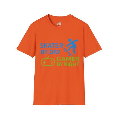 Skater by Day, Gamer by Night Skateboarding Men's Basic T-Shirt