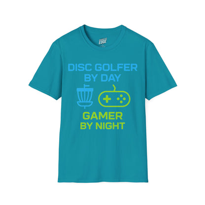 Disc Golfer by Day, Gamer by Night Disc Golf Men's Basic T-Shirt