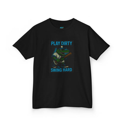 Play Dirty. Swing Hard. Gator Baseball Boys' Heavy Cotton T-Shirt