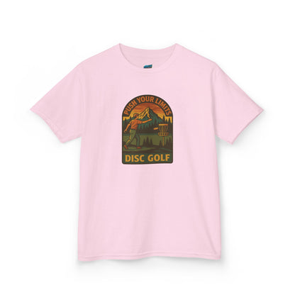 Push Your Limits Disc Golf Classic Boys' Heavy Cotton T-Shirt