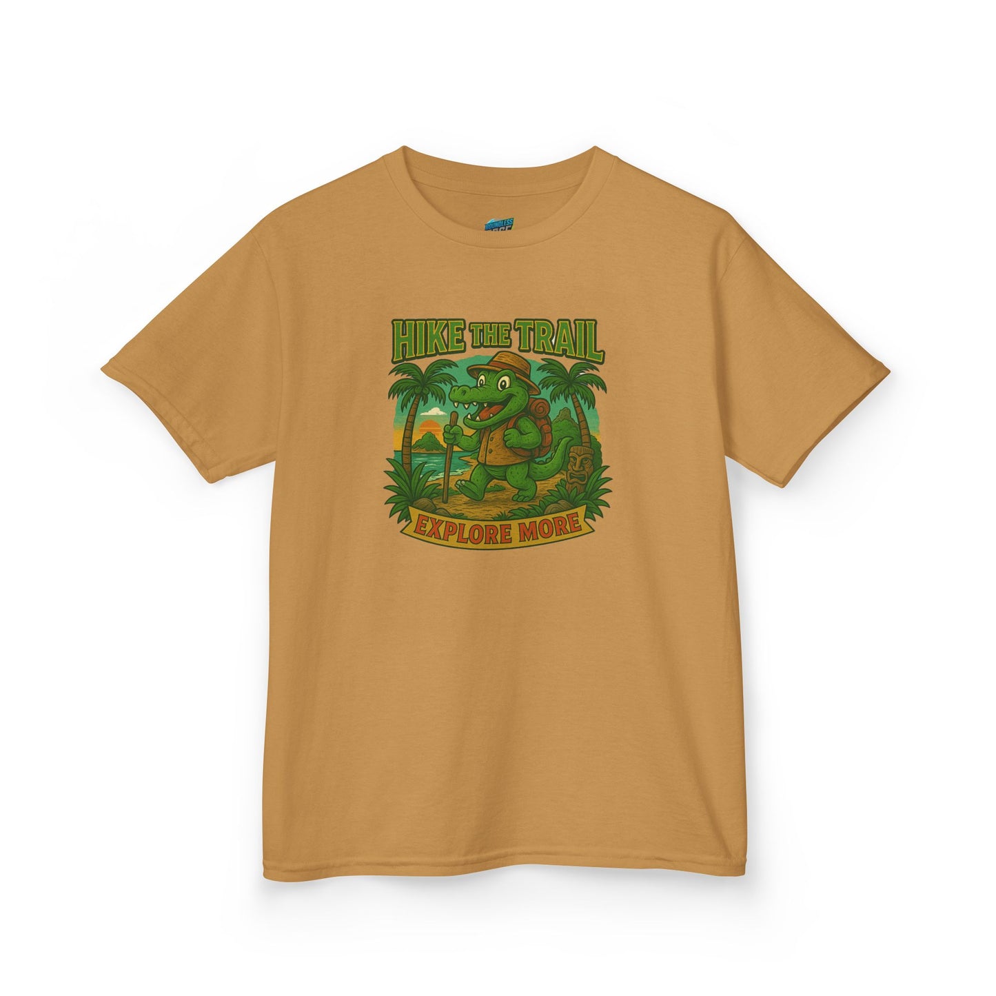 Hike the Trail - Explore More Hiking Gator Girls' Heavy Cotton T-Shirt