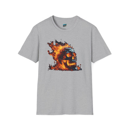 Flaming Skull Horror Men's Basic Softstyle T-Shirt