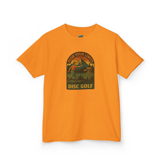 Push Your Limits Disc Golf Classic Boys' Heavy Cotton T-Shirt