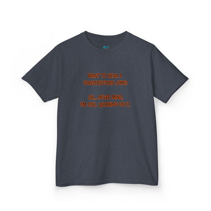 Construction Joke Humor Boys' Heavy Cotton T-Shirt