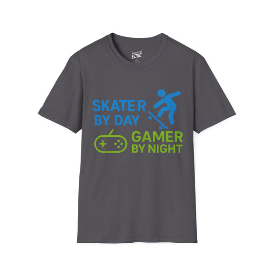 Skater by Day, Gamer by Night Skateboarding Men's Basic T-Shirt