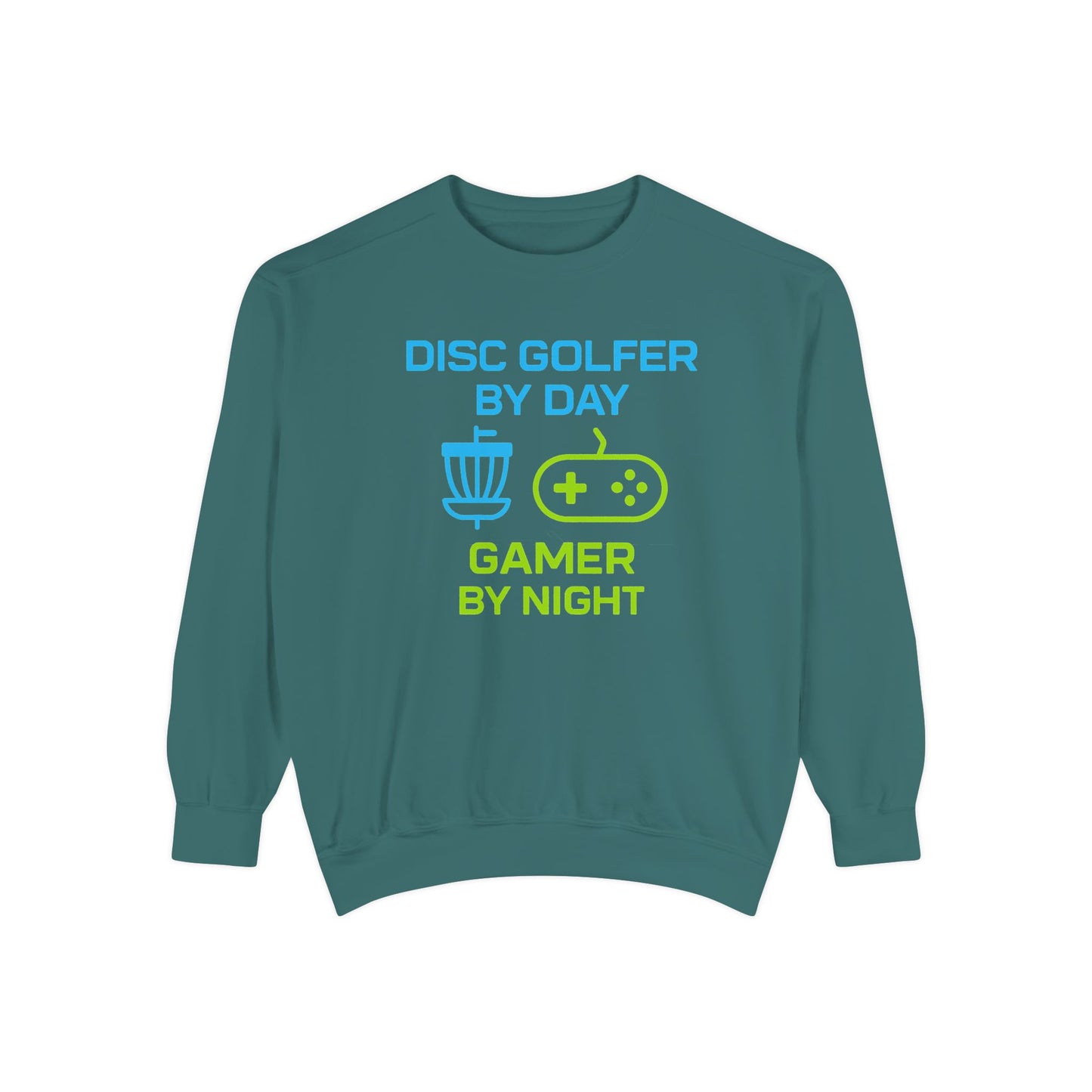 Disc Golfer by Day, Gamer by Night Men's Premium Relaxed Fit Crewneck Sweatshirt