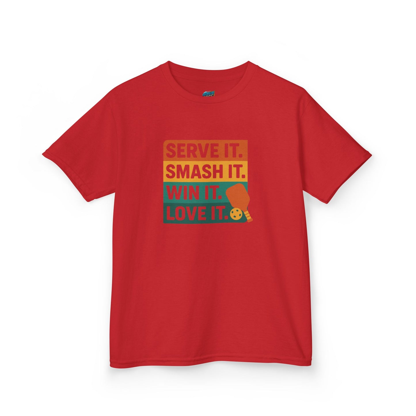 Serve it. Smash it. Win it. Love it. Classic Pickleball Boys' Heavy Cotton T-Shirt