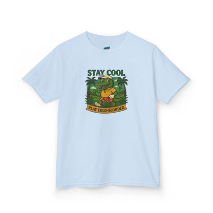 Stay Cool. Play Cold-Blooded Gator Golf Boys' Heavy Cotton T-Shirt