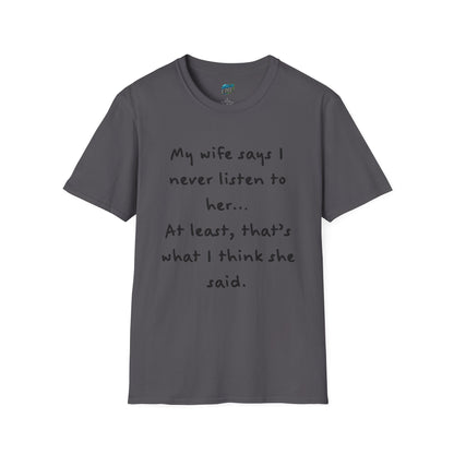 My Wife Says... Husband Dad Joke Humor Men's Basic T-Shirt