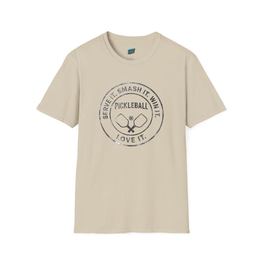 Serve it. Smash it. Win it. Love it. Pickleball Men's Basic T-Shirt