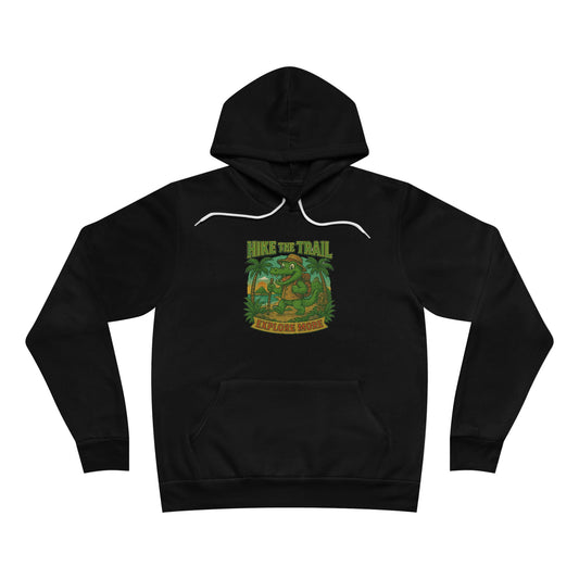 Hike the Trail - Explore More Hiking Men's Premium Fleece Pullover Hoodie Sweatshirt