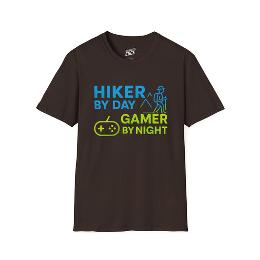 Hiker by Day, Gamer by Night Hiking Men's Basic T-Shirt