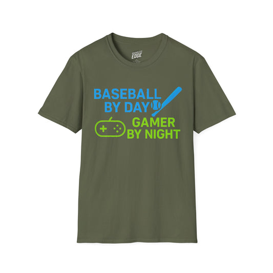 Baseball by Day, Gamer by Night Men's Basic T-Shirt