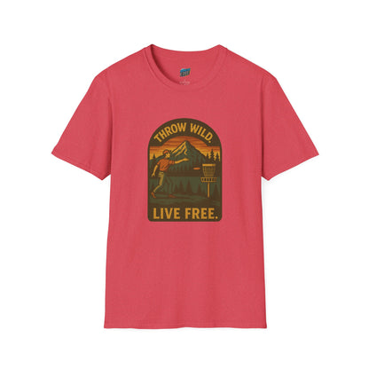 Throw Wild. Live Free. Disc Golf Vintage Men's Basic T-Shirt