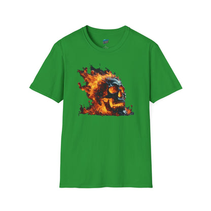 Flaming Skull Horror Men's Basic Softstyle T-Shirt