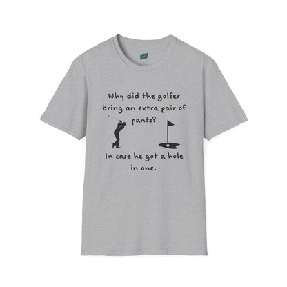 Copy of Why Did the Golfer... Dad Joke Golf Humor Men's Basic T-Shirt