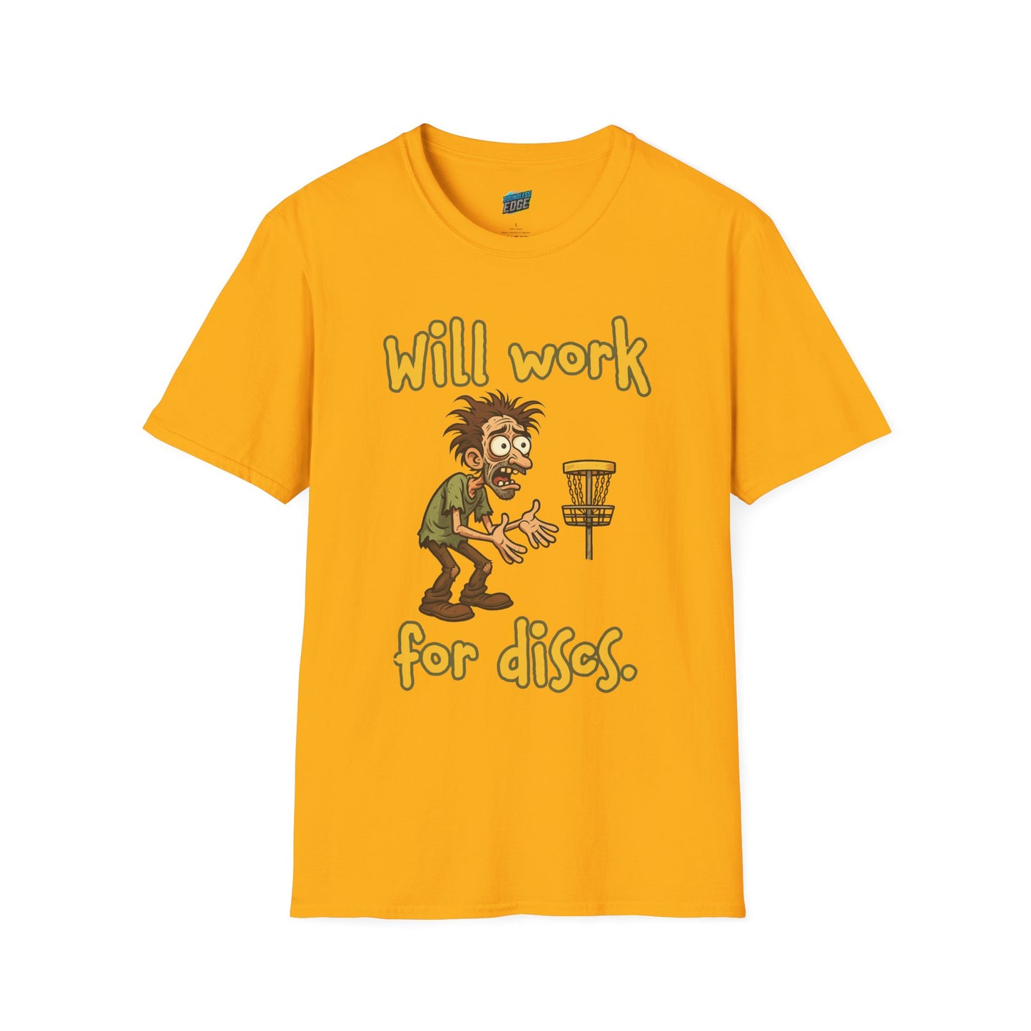 Will Work For Discs Disc Golf Humor Men's Basic T-Shirt