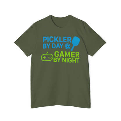 Pickler by Day, Gamer by Night Pickleball Men's Premium T-Shirt