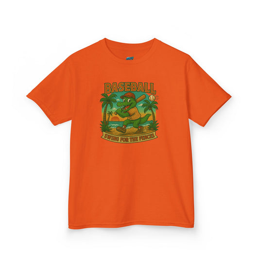 Swing for the Fences Gator Baseball Boys' Heavy Cotton T-Shirt
