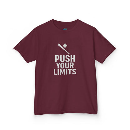 Push Your Limits Baseball Boys' Heavy Cotton T-Shirt