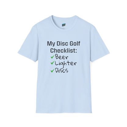 My Disc Golf Checklist Disc Golf Humor Men's Basic T-Shirt