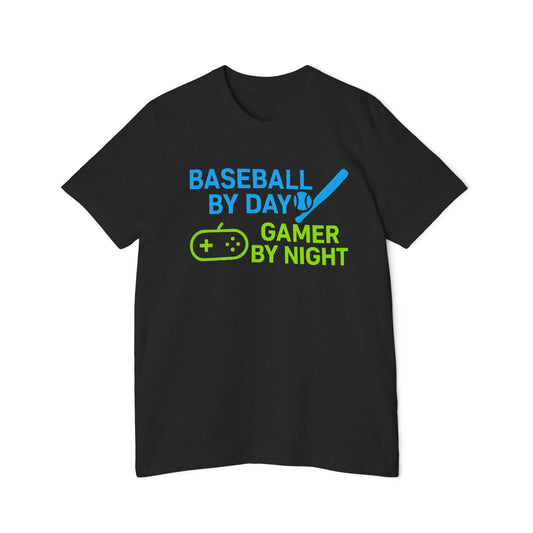 Baseball by Day, Gamer by Night Men's Premium T-Shirt