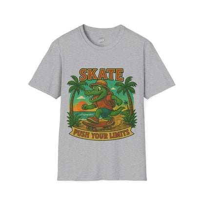 Gator Vibes Skateboarding Edition Men's Basic T-Shirt (Push Your Limits)
