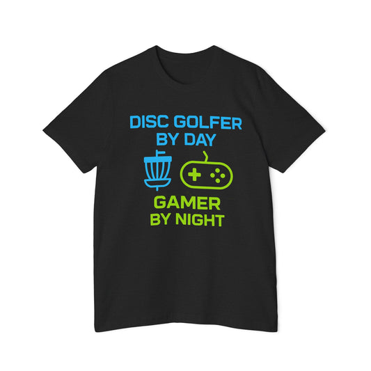 Disc Golfer by Day, Gamer by Night Disc Golf Men's Premium T-Shirt