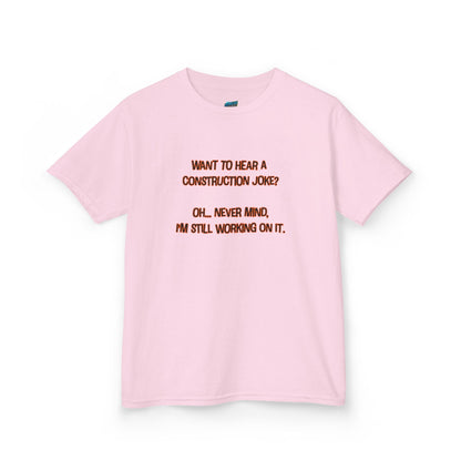 Construction Joke Humor Boys' Heavy Cotton T-Shirt