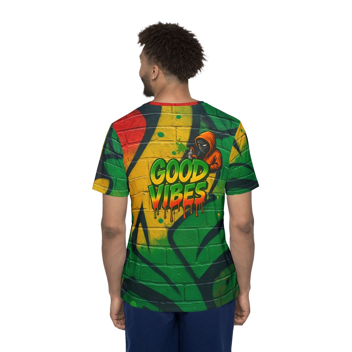 Good Vibes Graffiti Wall Men's Jersey Premium T-Shirt