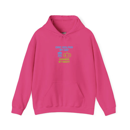 Disc Golfer by Day, Gamer by Night Women's Basic Heavy Blend Pullover Hoodie Sweatshirt