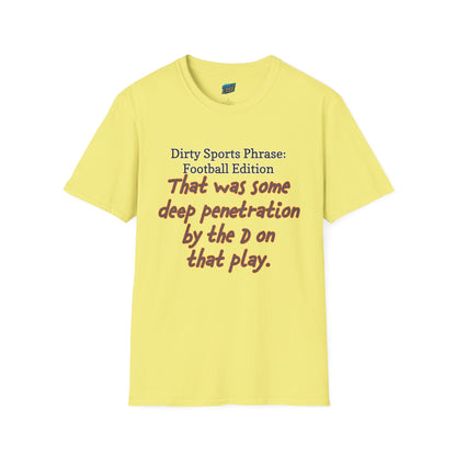 Dirty Sports Phrase Football Humor Women's Basic T-Shirt