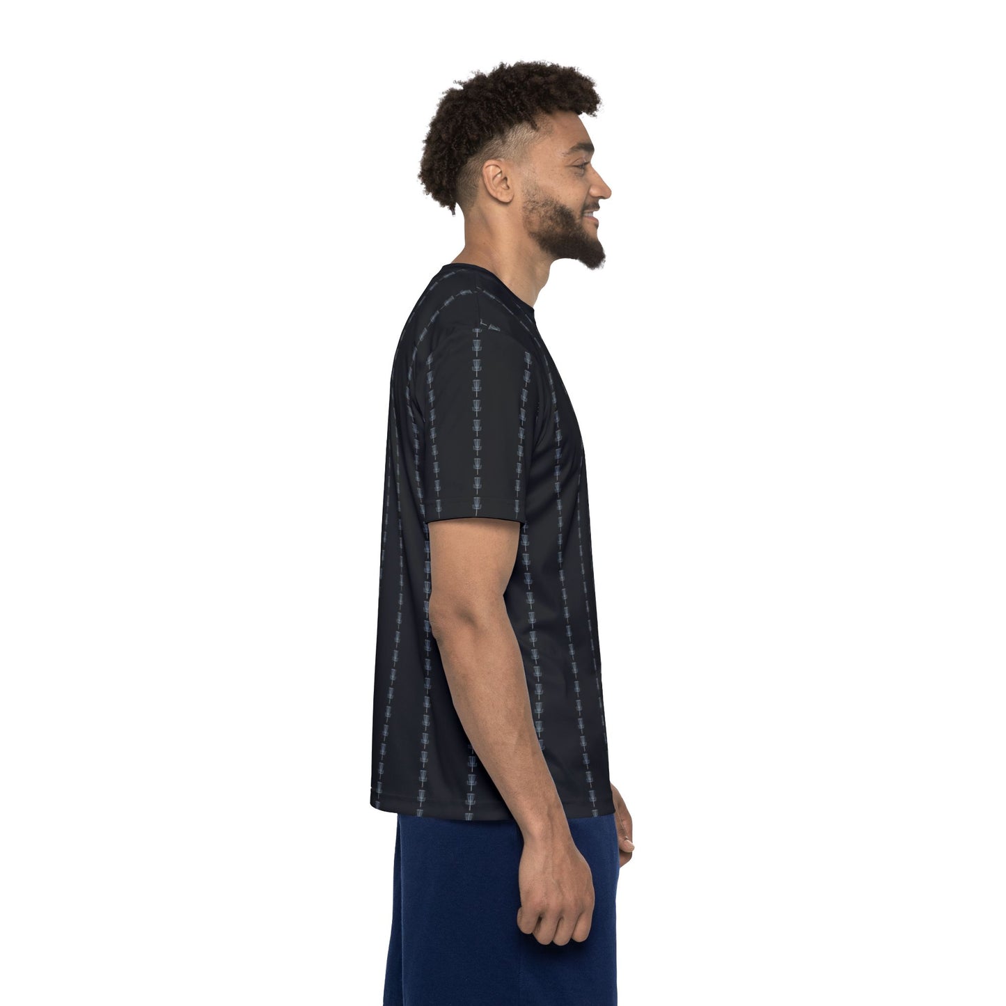 Disc Golf Basket Pin Stripes Men's Jersey Premium T-Shirt