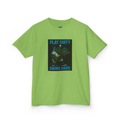 Play Dirty. Swing Hard. Gator Baseball Boys' Heavy Cotton T-Shirt