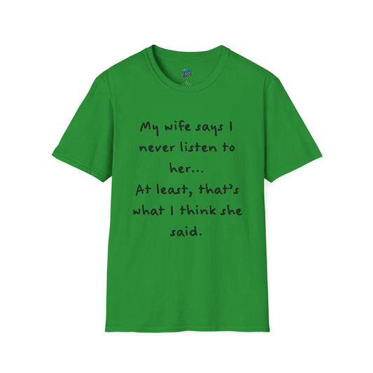 My Wife Says... Husband Dad Joke Humor Men's Basic T-Shirt