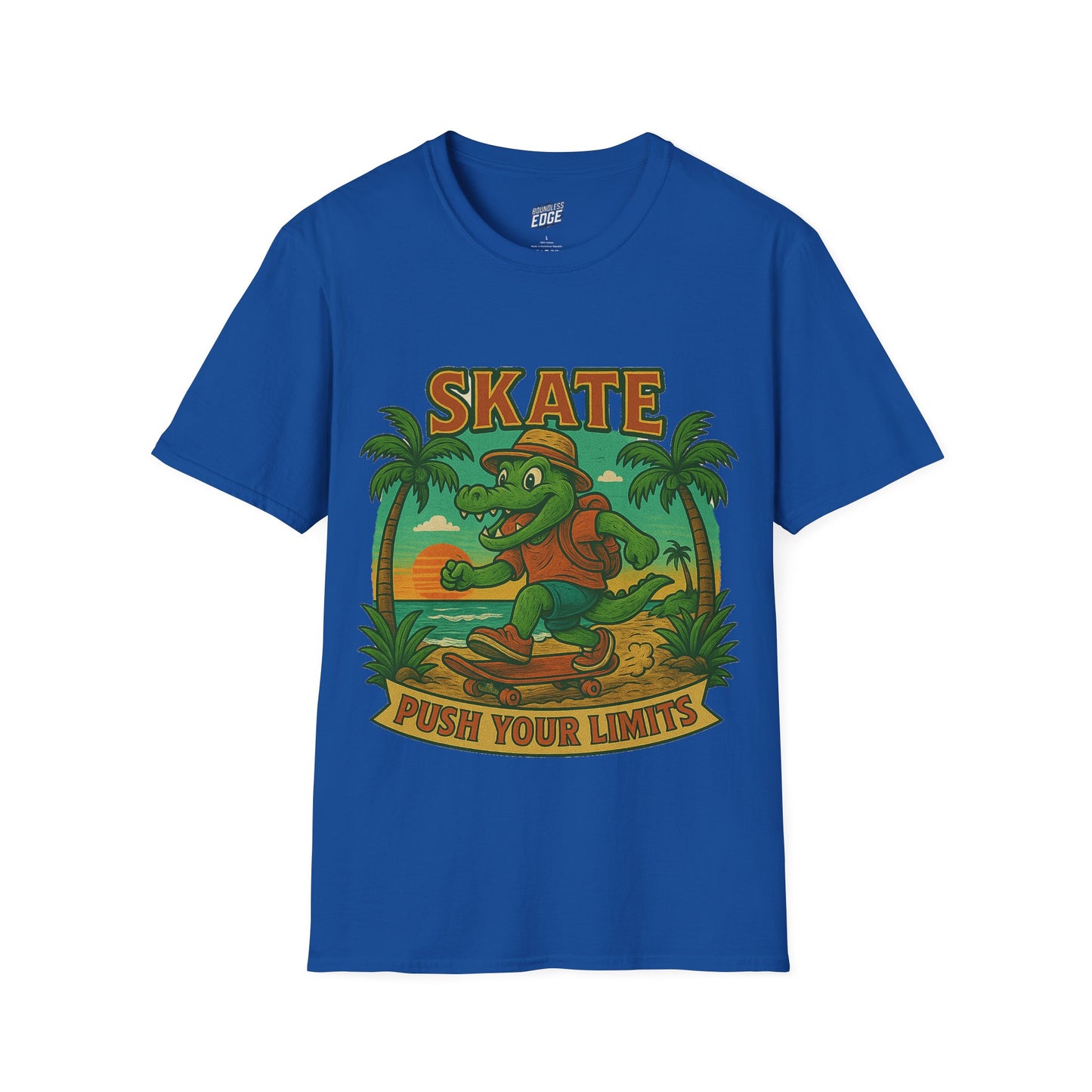 Gator Vibes Skateboarding Edition Men's Basic T-Shirt (Push Your Limits)