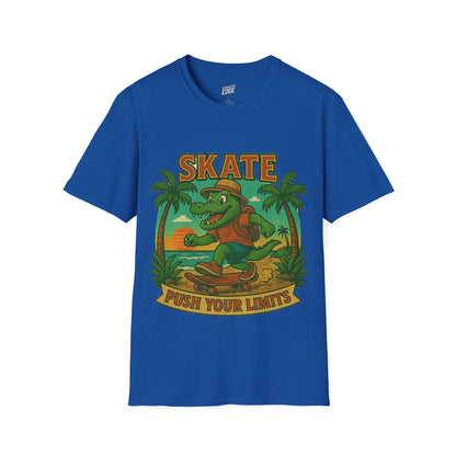 Gator Vibes Skateboarding Edition Men's Basic T-Shirt (Push Your Limits)