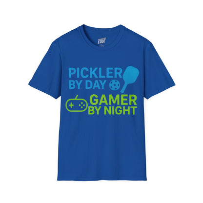 Pickler by Day, Gamer by Night Pickleball Men's Basic T-Shirt