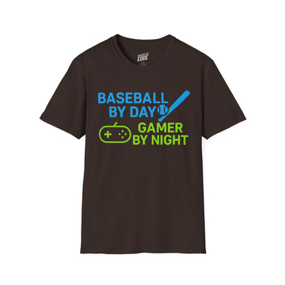 Baseball by Day, Gamer by Night Men's Basic T-Shirt
