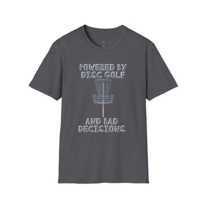 Powered By Disc Golf and Bad Decisions Men's Basic T-Shirt